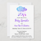 ** Sterren Cloud Rain Drops Sprinkle Shower Kaart (Achterkant)