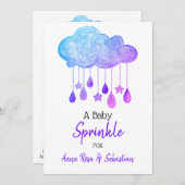 ** Sterren Cloud Rain Drops Sprinkle Shower Kaart (Voorkant / Achterkant)