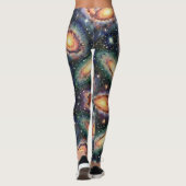 Sterren Clusters Donkere Ruimte Stof Galaxy Leggings (Achterkant)
