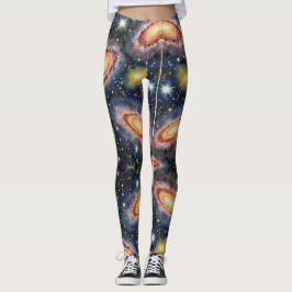 Sterren Clusters Donkere Ruimte Stof Galaxy Leggings