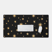Sterren Desk Mat - Zwart en Goud Mousepad - Groot (Keyboard & Muis)