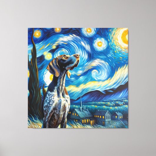 Sterren Duits kortharig pointer hondenportret Canvas Afdruk (Voorkant)