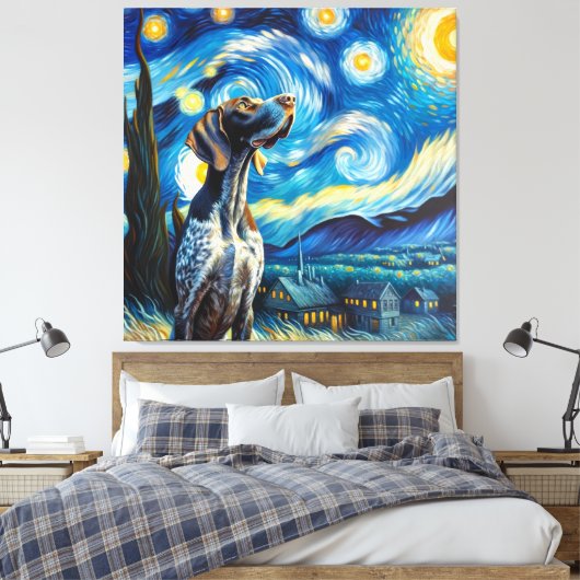 Sterren Duits kortharig pointer hondenportret Canvas Afdruk (Insitu (Slaapkamer))