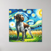 Sterren Duits Wirehaired Pointer Hondenportret Canvas Afdruk (Voorkant)