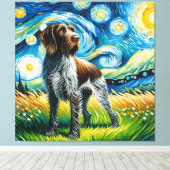 Sterren Duits Wirehaired Pointer Hondenportret Canvas Afdruk (Insitu (Houten vloer))