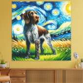 Sterren Duits Wirehaired Pointer Hondenportret Canvas Afdruk (Insitu (Woonkamer))