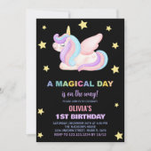 Sterren Eenhoorn Verjaardag Uitnodigingen (Voorkant)