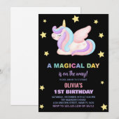 Sterren Eenhoorn Verjaardag Uitnodigingen (Voorkant / Achterkant)