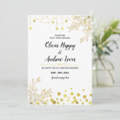 Sterren Elegantie: gouden ster, schitterende bloem Kaart (Staand voorkant)