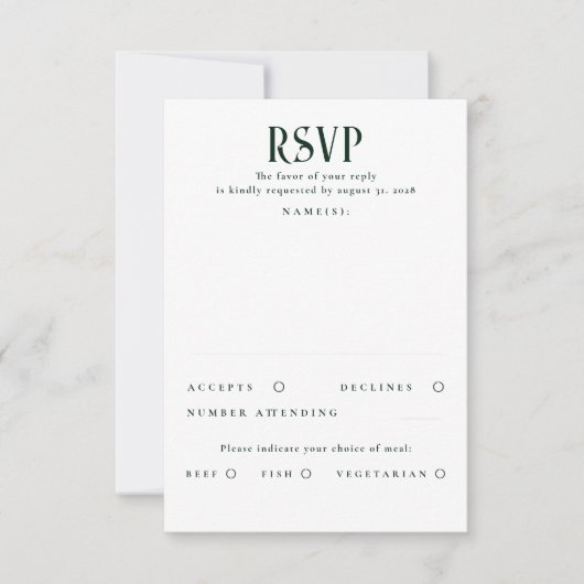 Sterren Emerald Green en Gold Wedding RSVP Kaartje (Voorkant)