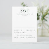 Sterren Emerald Green en Gold Wedding RSVP Kaartje (Staand voorkant)
