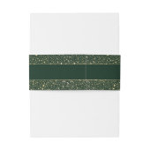 Sterren Emerald Green en Gold Wedding Uitnodigingen Wikkel (Achterkant Voorbeeld)