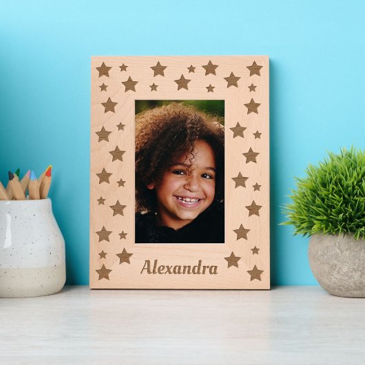 Sterren en aangepaste naam gegraveerde lijstjes