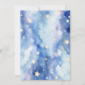 Sterren en baby shower blauw kaart (Achterkant)