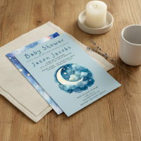 Sterren en baby shower blauw