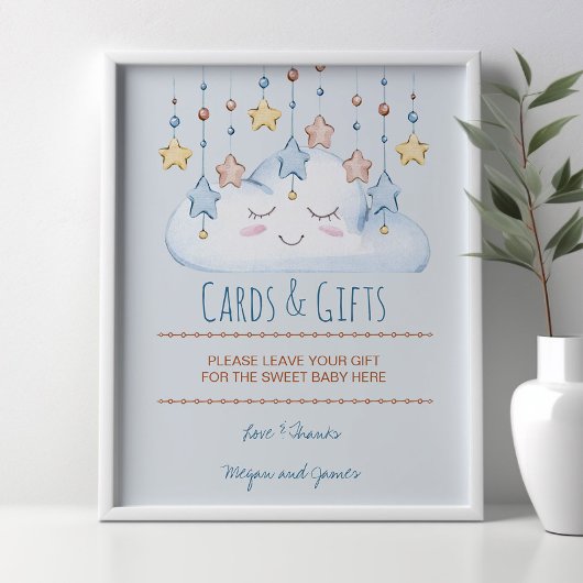 Sterren en Baby shower van wolkenkrabbers Poster