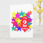 Sterren en ballon 2e verjaardag T-shirts en gesche Kaart (Gele Bloem)
