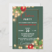 Sterren en Baubles Corporate Christmas Party Kaart (Voorkant)