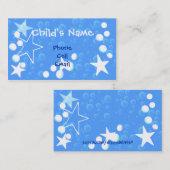 Sterren en belletjes Kindervisitekaartje Contactkaartje (Voorkant / Achterkant)