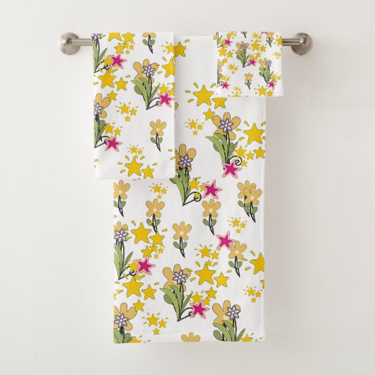 Sterren En Bloemen Bad Handdoek (Insitu)