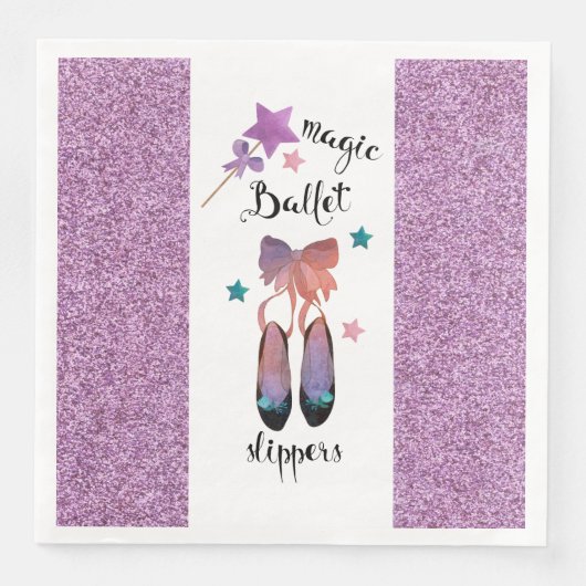 Sterren en bogen en magische ballet slippers servetten (Voorkant)