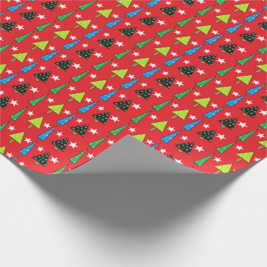 Sterren en Bomen Cadeaupapier (Hoek)