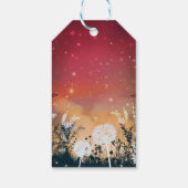 Sterren en bruiloft met gekantelde Red Evening Sky Cadeaulabel (Achterkant)