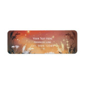 Sterren en bruiloft met gekantelde Red Evening Sky Etiket (Voorkant)