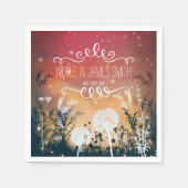 Sterren en bruiloft met gekantelde Red Evening Sky Servetten (Voorkant)