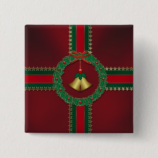 Sterren en Buttonnen met kerstmis Vierkante Button 5,1 Cm (Voorkant)