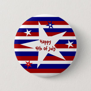 Sterren en Buttonnen van de Stripes Party Ronde Button 5,7 Cm