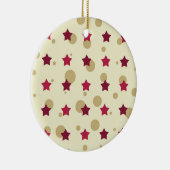 Sterren en cirkels goud en veenbessen keramisch ornament (Rechts)