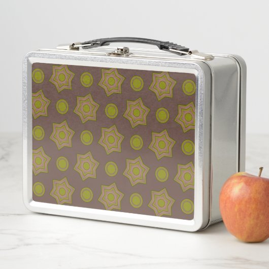 Sterren en cirkels in bruin en groen (In situ)