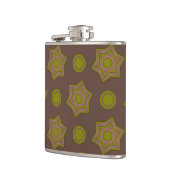 Sterren en cirkels in bruin en groen heupfles (Links)