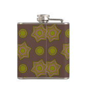 Sterren en cirkels in bruin en groen heupfles (Achterkant)