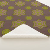 Sterren en cirkels in bruin en groen sherpa deken (3/4)