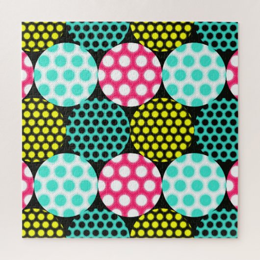 Sterren en cirkels, veelkleurige pop. legpuzzel (Verticaal)