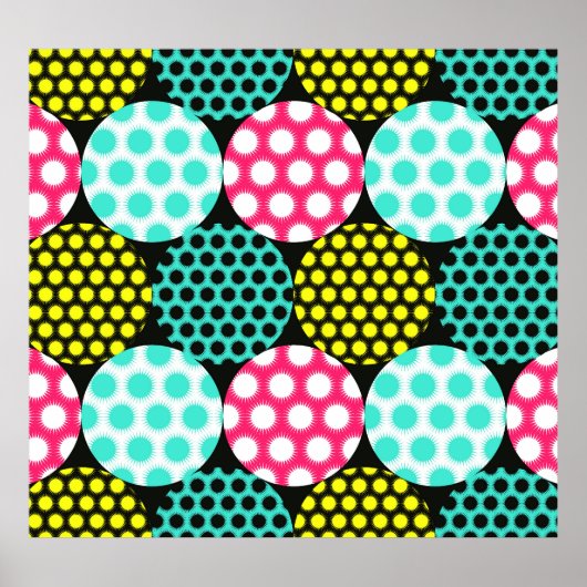 Sterren en cirkels, veelkleurige pop. poster (Voorkant)