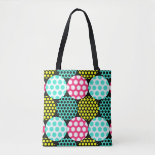 Sterren en cirkels, veelkleurige pop. tote bag