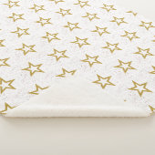 Sterren en Confetti roze, goud en wit Elegant Sherpa Deken (3/4)