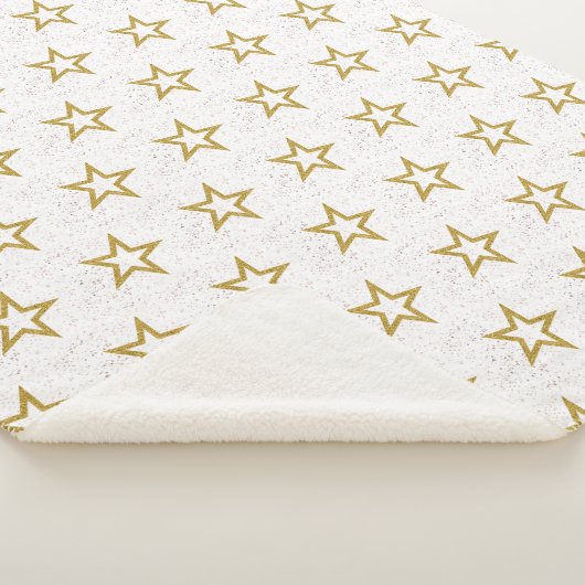 Sterren en Confetti roze, goud en wit Elegant Sherpa Deken (3/4)
