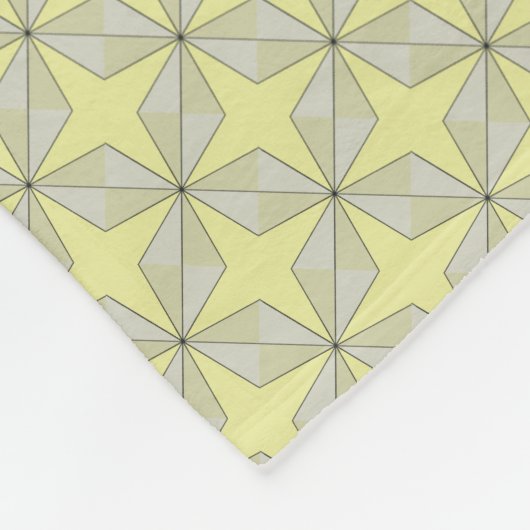 Sterren en diamanten patroon Geel Fleece Deken (Hoek)