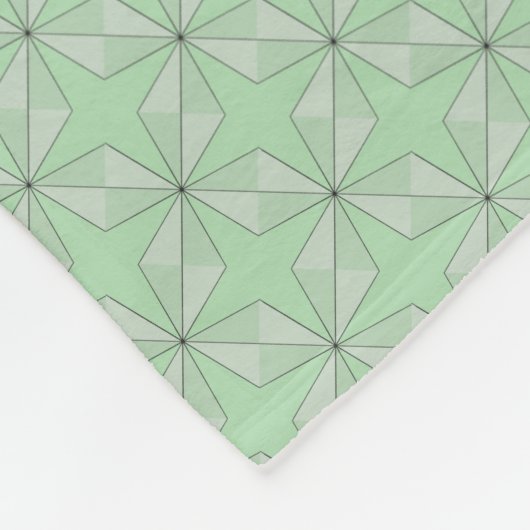 Sterren en Diamanten patroon Groen Fleece Deken (Hoek)