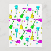 Sterren en gitaren briefkaart (Voorkant)