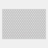 Sterren en hart op zilver, grijs en wit inpakpapier vel (Voorkant 3)