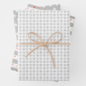 Sterren en hart op zilver, grijs en wit inpakpapier vel (In situ)