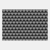 Sterren en hart op zwart en wit inpakpapier vel (Voorkant)