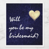 Sterren en hartvormig Moon Wine Label Wijn Etiket (Enkel label)