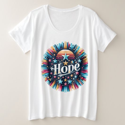 Sterren en hoop grote maat t-shirt (Design voorkant)