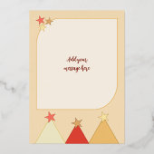 Sterren en kerstballen Kerstmis foto's bordeauxroo Folie Feestdagenkaart (Achterkant)